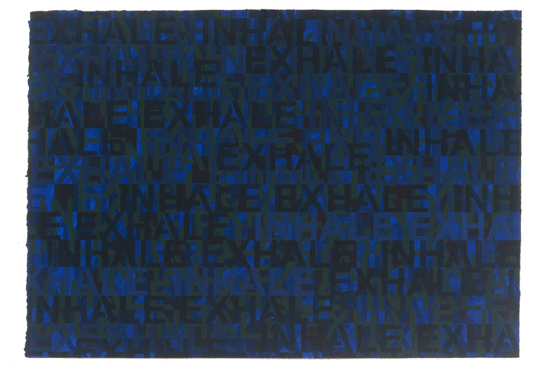 Artwork entitled Green Over Blue