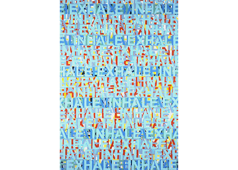 Artwork entitled Two Blues Over Orange